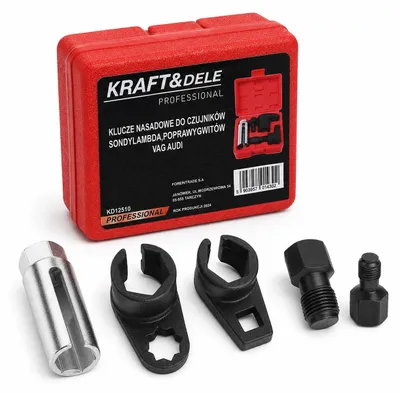 Zdjęcie produktu dla KRAFT&DELE | Klucz do sond lambda, 22mm, 3-częściowy, zestaw nakrętek, zestaw nakrętek, narzędzie do sond lambda, zestaw do naprawy gwintów