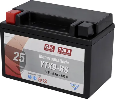 Produktbild von Cartec Gel Motorradbatterie YTX9-BS 9Ah 200A