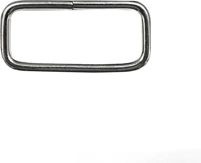 10 Vierkantringe Rahmen Durchzug Metall 38 (32) x 13 x 2.7 mm silber