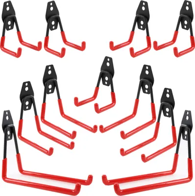 Obrázok produktu pre 11x Nástenný háčik rovný 7+13+19 cm na náradie garážové záhradné vybavenie