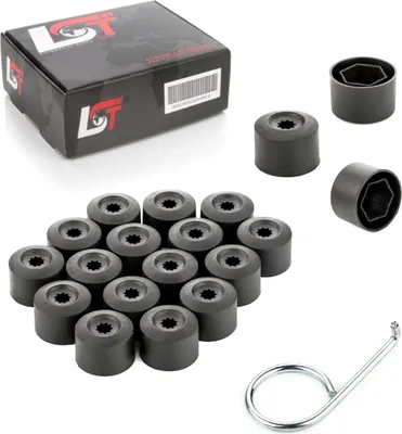 Produktbild von 20x Radschrauben Abdeckkappen Radschraubenkappe 17mm schwarz für AUDI PORSCHE