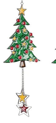 Produktbild von Deko Hänger Tannenbaum TIFFANY mit gelbem Stern H. 42cm Formano Winter