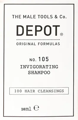 Obrázek produktu pro Depot, 100 mytí vlasů č. 105, šampon proti vypadávání vlasů, s multivitaminovým komplexem, 10 ml, regenerační a posilující kúra