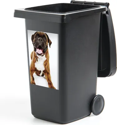 Produktbild von MuchoWow® Mülltonnenaufkleber Boxer Hund auf weißem Hintergrund 40x60 cm - Mültonnen-sticker - Sticker - Aufkleber für die Mülltonne