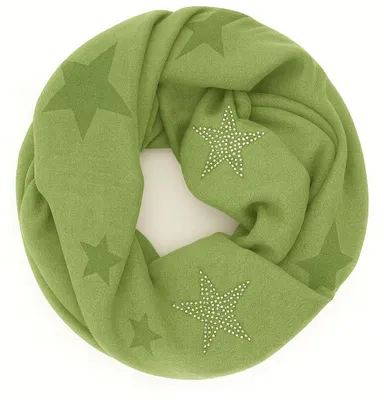 Produktbild von Glamexx24 Loop schal leichter Langschal Sterne Muster Schlauchschal Strass Tuch