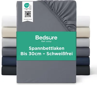 Productafbeelding van Hoeslaken 90x200cm - Gecertificeerd Microvezel, Tot 30cm Diep voor Boxspringbed & Dikke Matrassen