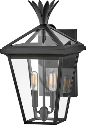 Produktbild von Außenwandlampe Glas Aluminium E14 IP44 Schwarz 2-flammig Vintage Außenlampe Wand