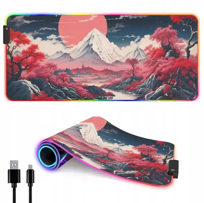 Productafbeelding van Grote Rgb Xxl Gaming Muismat Japan Sakura Led Mat 4Mm 900