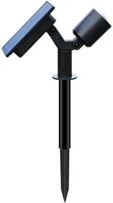Image de Lampe solaire d'extérieur - Lampe solaire réglable - Éclairage de jardin - Projecteur pour plantes - LED - Lumière chaude - Noir