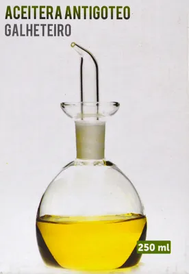 Produktbild von Ölflasche aus Glas, tropfsicher, 250 ml Kapazität, 8x8x16 cm, Ölspender