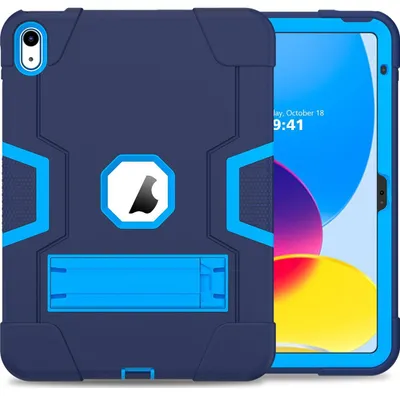 Produktbild von Mobigear ShieldStand Tablet-Hülle für iPad 10 (2022) - Backcover mit Standfunktion Blau / Marineblau
