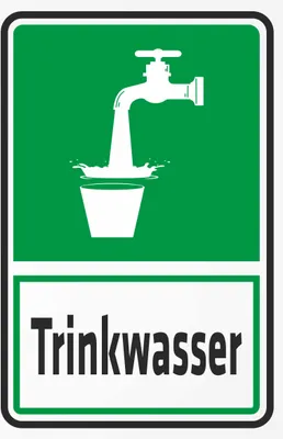 Produktbild von INDIGOS UG - Alu - Dibond Schilder 3mm - Sicherheit - Trinkwasser - 800x600 mm