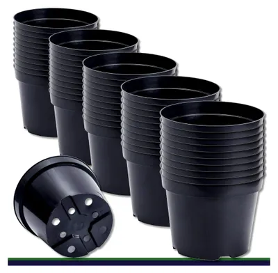 Produktbild von 50 x Anzuchttopf Pflanztopf 10 L schwarz Ø 28 cm x 22 cm Blumentopf Blumenkübel Pflanztöpfe