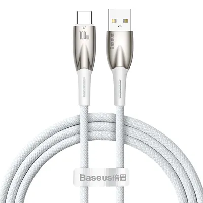 Obrázek produktu pro Baseus Glimmer Series kabel do szybkiego ładowania USB-A - USB-C 100W 480Mb/s 1m biały