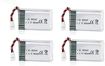 Produktbild von Set mit 4 wiederaufladbaren LiPo-Batterien 850mAh 3,7V für Syma X5SC X5SW Drohnen | Geeignet für RC Quadrocopter, Italienischer Lieferant