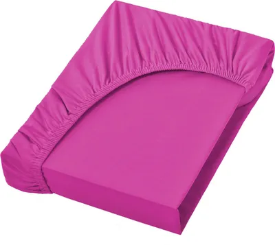 A pink fitted sheet is folded and presented on a white background.