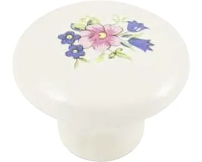 Obrázek produktu pro Walteco Nábytkový knopek Kytice, průměr 38mm, porcelán, bílý