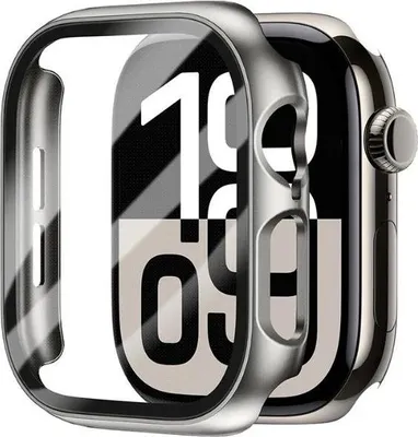 Produktbild von Strap-it Hartschalenetui mit Bildschirmschutzglas - passend für Apple Watch Series 10 - 42mm (Titanium Slate)