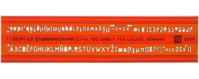 Buchstabenschablone 3,5 mm, transparent, 14 x 3,3 cm
