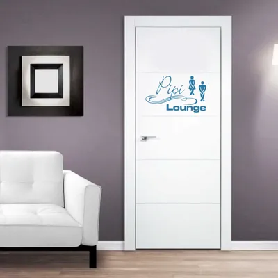 Produktbild von Wandtattoo - Wandaufkleber - Tür-/Wandtattoo "Pipi Lounge" - 60cm x 35cm hellblau - Dekoration Küche Wohnzimmer Wand