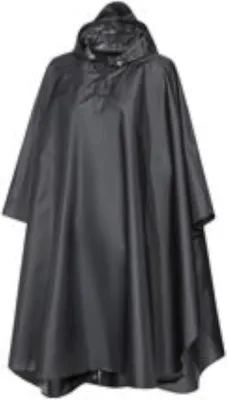 Produktbild von Rocktrail Uni Regencape One Size Winddicht wasserdicht Wasserabweisend Kapuze Schwarz