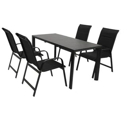 Produktbild von DEGAMO Gartengarnitur LAGOS 5-teilig, Alu anthrazit + Kunstgewebe schwarz
