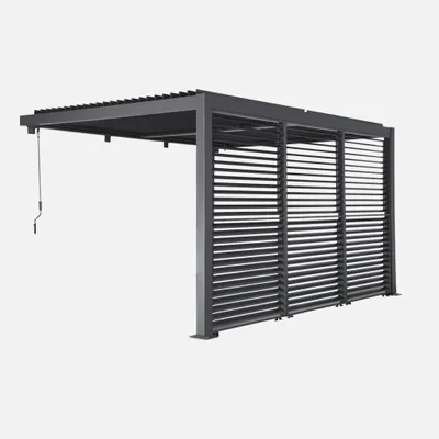 Produktbild von sweeek - Wand Pergola Palace 3x4m mit Lamellendach + 3 verstellbare Lamellenwände 130cm - Anthrazit