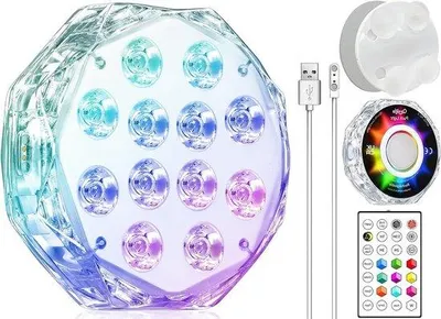 Imagen del producto de Iluminación LED para piscina: resistente al agua, recargable, con imán, 1 unidad