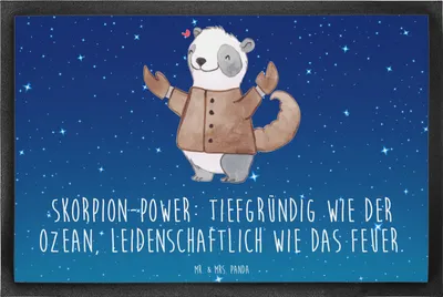 Produktbild von Mr. & Mrs. Panda fußmatte Skorpion Astrologie 60 x 90 cm - Sternenhimmel Blau - Geschenk, Gummimatte, Schmutzfangmatte, Schmutzmatte, Geburtstagsgeschenk, Sauberlaufmatte
