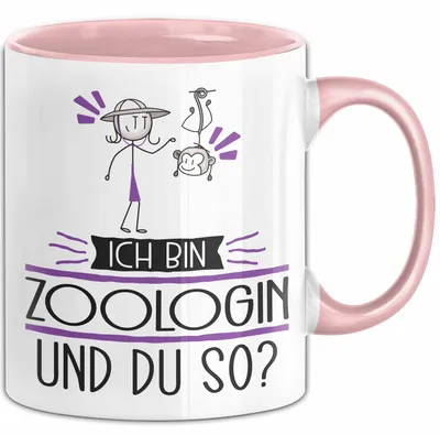 Produktbild von Zoologin Tasse Geschenk Ich Bin Zoologin Und Du So Geschenkidee Lustiger Spruch Becher (Rosa)