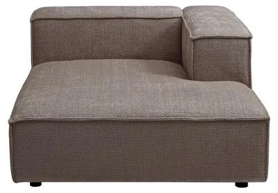 Produktbild von Récamiere mit rechter Armlehne aus Chenille-Stoff in Taupe RUZOLO