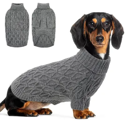 Immagine prodotto di Maglione per cani, caldo e morbido, per cani di piccola taglia, colore grigio, taglia S