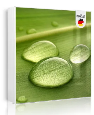 Zdjęcie produktu dla banjado metalowa szafka na klucze, duża 30x30 cm z 32 haczykami, może służyć jako tablica magnetyczna, biały korpus, zawias po lewej stronie, Tautropfen [SKGW2 10288]