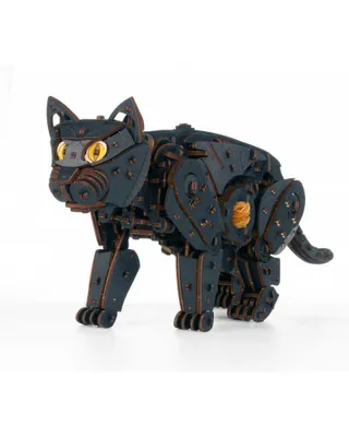 Immagine prodotto di puzzle 3D, gatto nero, EWA, legno, 508 pezzi