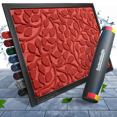 Immagine prodotto di Tappetino esterno, antiscivolo, assorbente, di colore rosso, dimensioni 60x40 cm, ideale per l'ingresso