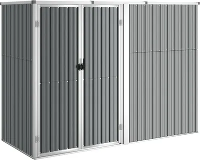 Zdjęcie produktu dla vidaXL Szopa ogrodowa szara 225x89x161 cm stal ocynkowana