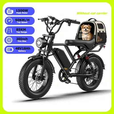 Image de Vélo électrique - K20, vélo tout-terrain pliable - Moteur 750W - Batterie 48V 18Ah - Autonomie jusqu'à 85 km - Pneus de 50 cm - Pour 2 personnes