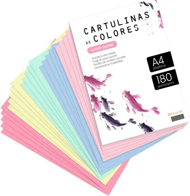 Image de Papier A4, couleur unie, 180 g/m², 50 feuilles, couleurs pastel, idéal pour les travaux créatifs