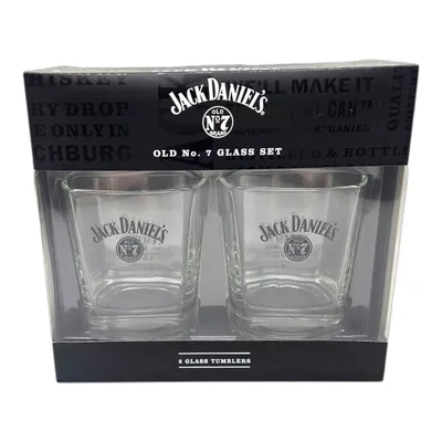 Produktbild von Jack Daniels 2er Set TRUMBLERS Whisky Gläser | Set aus hochwertigem Glas für Whiskey, Bourbon & Spirituosen | auf 2 und 4cl geeicht | elegantes Design