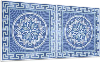 Produktbild von Mosaik-Blumenmuster – Selbstklebende Fliesen – Wandverkleidung – Wandpaneel – PVC Fliesen – Vinylflisen – PCV Flisen – Selbstklebend – Wanddeko – 10 Stück 100 x 50 cm