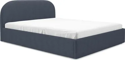 Produktbild von BETTSO Dunkelblau Bett Doppelbett Polsterbett 180x200 LUNA BOUCLE mit Kopfstütze und Bettkasten hydraulisches Boxspringbett