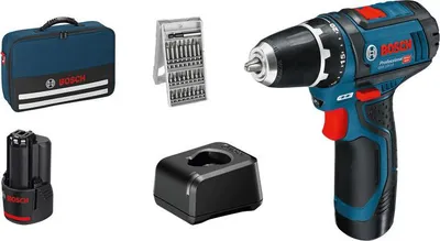 Produktbild von Akku-Bohrschrauber GSR 12V-15, 2 x Akku GBA 12V 2.0Ah, Bit-Set 25-tlg
