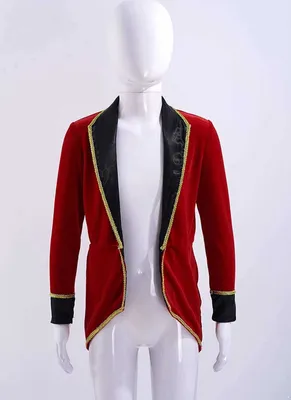 Immagine prodotto di Vestito da ringmaster per bambini taglia 122-128 cm cappotto a maniche lunghe con frange giacca da cena per Halloween, Natale e cosplay