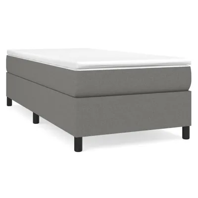 Image de Cadre de lit sans matelas gris foncé 100x200 cm Tissu