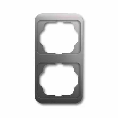A product shot of a double electrical socket frame, presented vertically against a white background.
