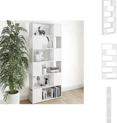 Zdjęcie produktu dla vidaXL Regał rozdzielający pokój biały 80x24x186 cm materiał drewnopochodny - Regały i biblioteczki