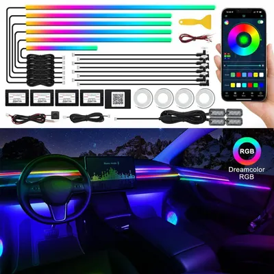 Productafbeelding van LED-interieurverlichting voor auto, RGB, app-bediening, 175 inch, 593 LED's, geluidsgestuurd