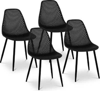 Obrázek produktu pro Expondo Fromm & Starck židle – sada 4 kusů – do 150 kg – sedák 46 x 51,5 cm – černá