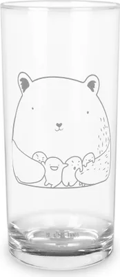 Produktbild von Mr. & Mrs. Panda Cocktailglas Bär Gefühl 200 ml - Transparent - Geschenk, Trinkbecher Glas, Trinkglas, Tumbler, Verrückt, Teddy, Wahnsinn, Durchgedreht