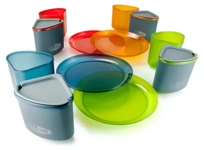 Produktbild von Campinggeschirr Campinggeschirrset Outdoor-Geschirr - Polypropylen - Für 4 Personen - Mehrfarbig - 20 x 20 x 11 cm